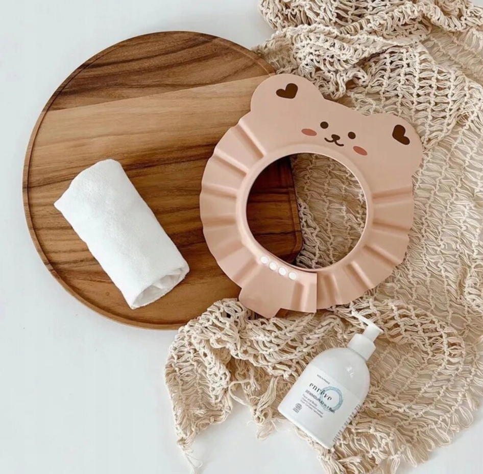 Daszek / Rondo Kąpielowe do Mycia Głowy Dzieci - Brązowy Miś Kolor dominujący beże i brązy