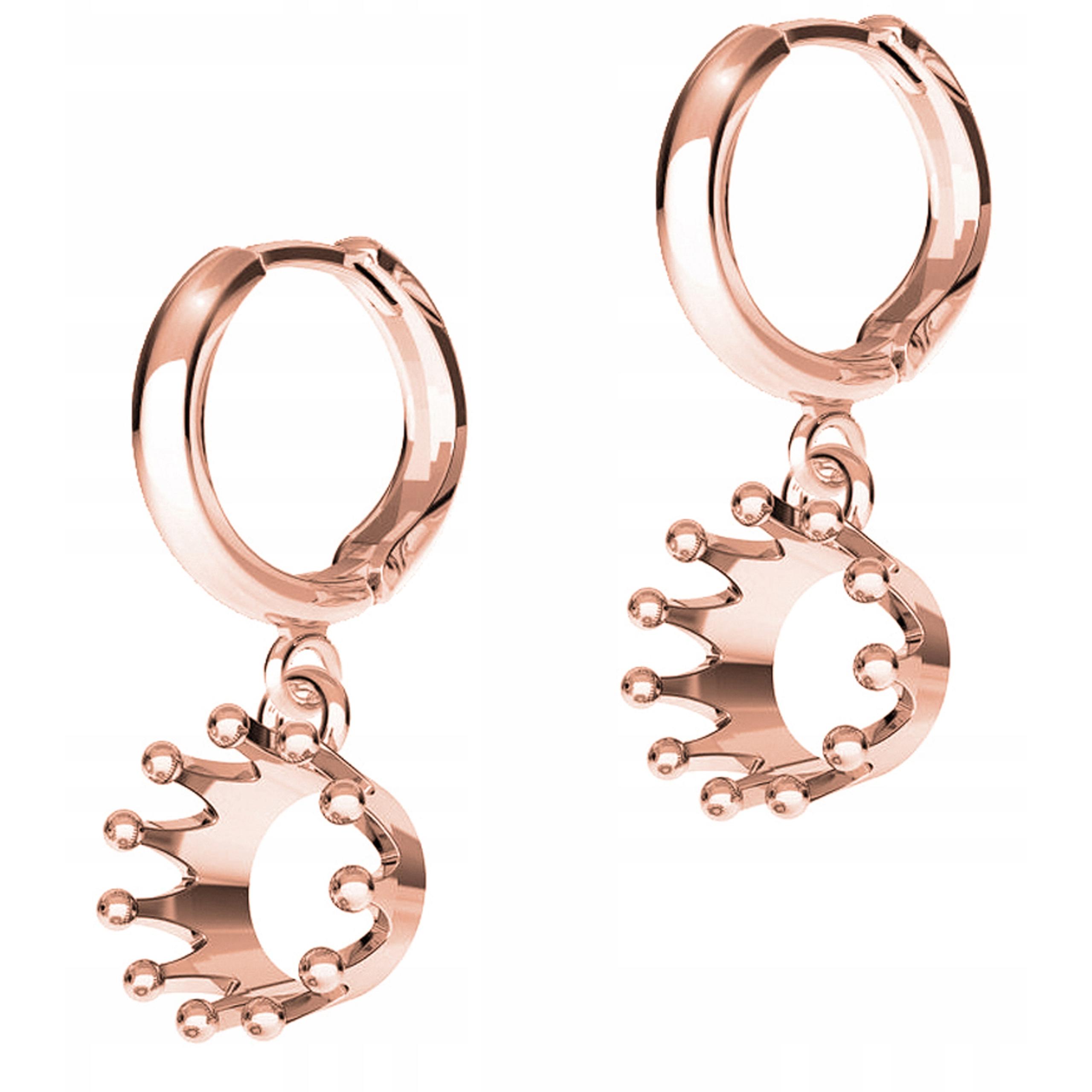 Náušnice Pozlacené Korunky Royal Crown s Korunou Koruna na Biglu Stříbro 925