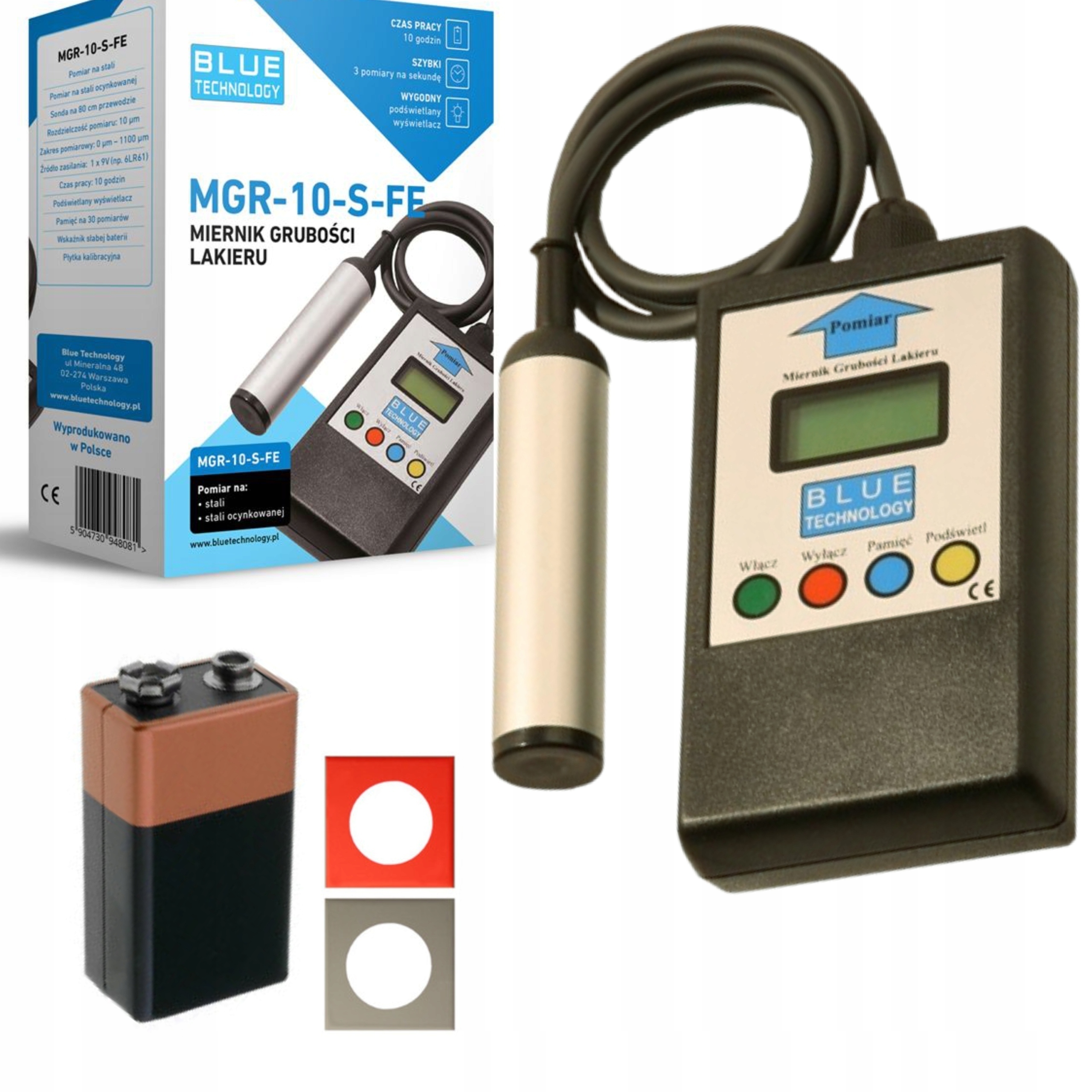 МЕТР ЗОНД ТЕСТЕР ТОВЩИНИ ПОКРИТТЯ MGR-10-S-FE