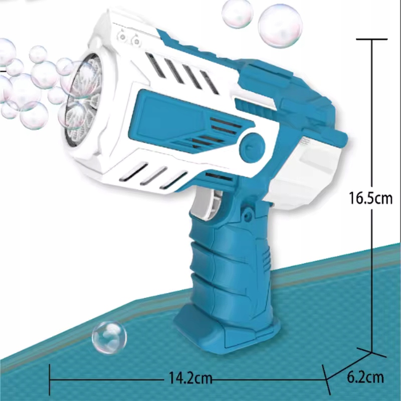 PISTOLET NA BAŃKI + PŁYN AUTOMAT MASZYNA DO BANIEK ŚWIATŁO LED + BATERIE Wiek dziecka 3 lata +