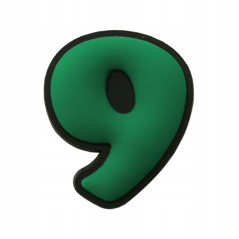 

Cyfra 9 zielona przypinka do crocs, ozdoba, kroksy