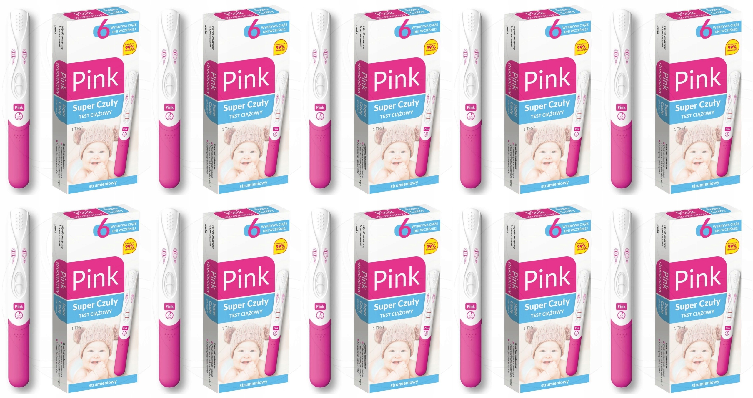

Pink Test Ciążowy Strumieniowy Już 2 Dni Po 10szt