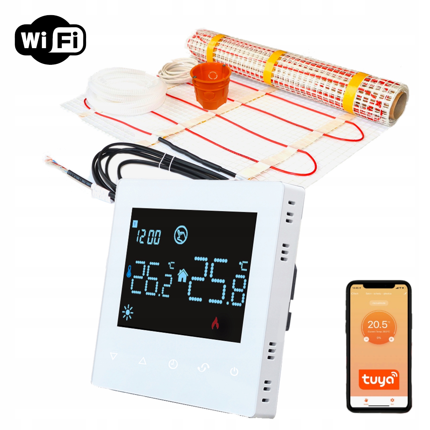 Mata grzejna grzewcza pod płytki zestaw NVMGW150 NVT66 Bc WiFi 3m2