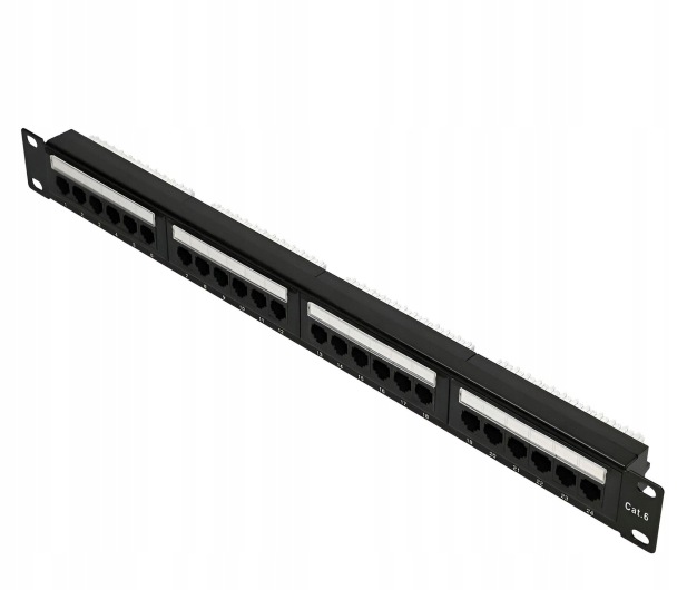 Akcesoria Rack ExtraLink Patchpanel 24p 19" 1U Utp 6 półka (czarna)