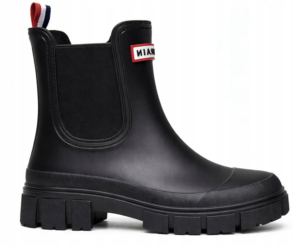 9341 CZARNE MATOWE KALOSZE BOTKI KLASYCZNE WSUWANE