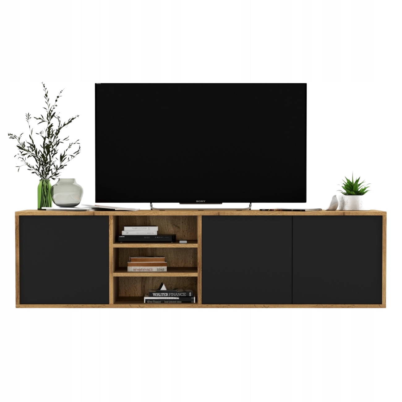 Подвесной шкаф лофт комод RTV wotan матовый черный