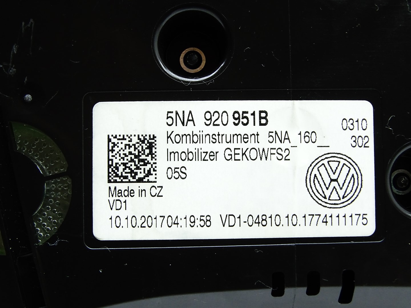 dials dials VW TIGUAN II 5NA 2.0 TDI 5NA920951B ANGLIK