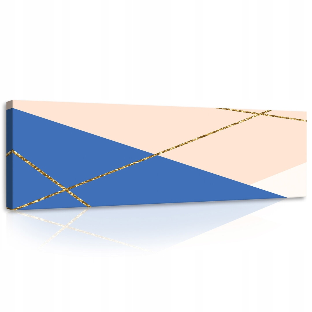 Obraz 145x45 Geometrie abstrakce trojúhelníky linie zlato moderní