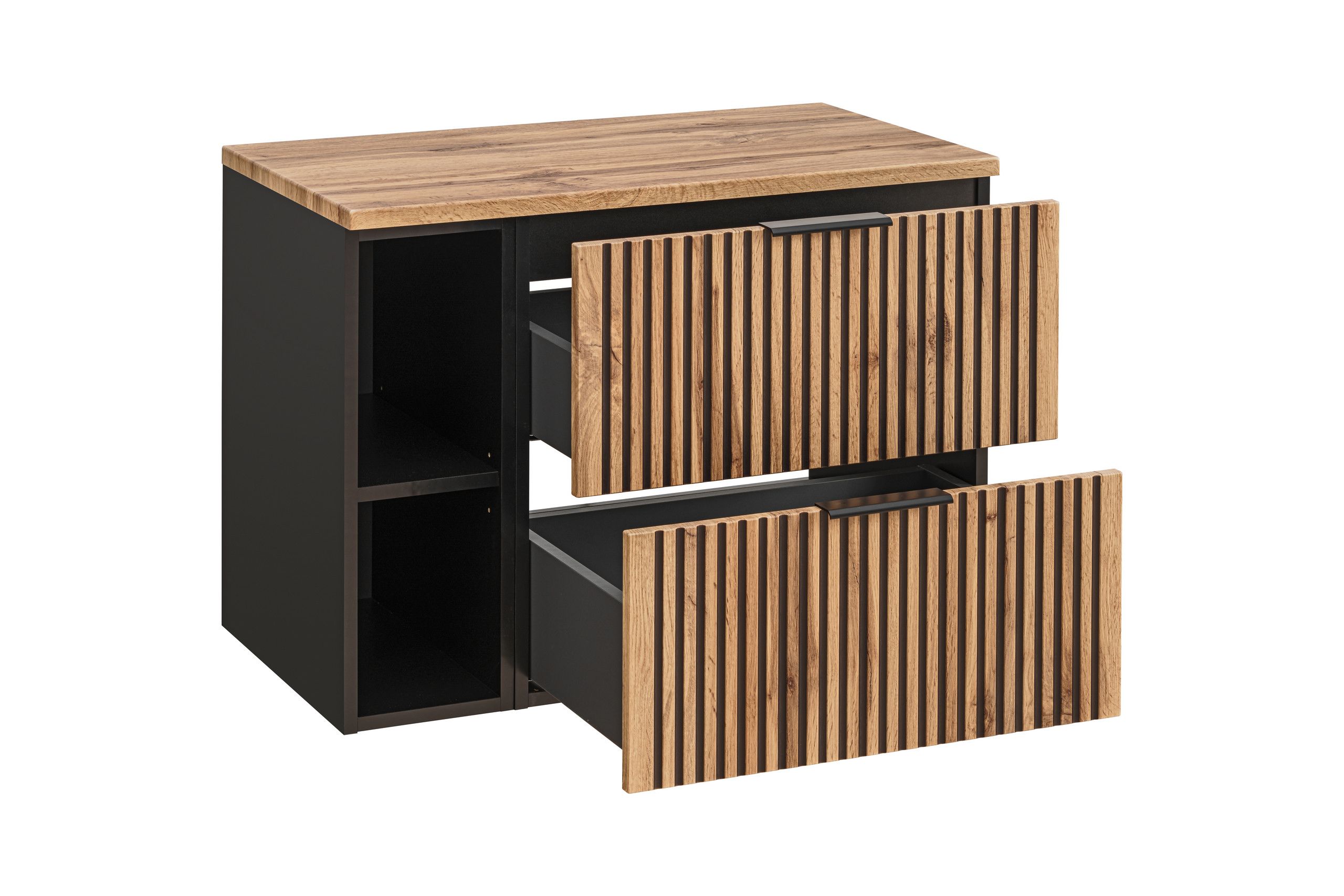 SZAFKA ŁAZIENKOWA Z BLATEM 80 CM DĄB WOTAN+PÓŁKA Marka inna