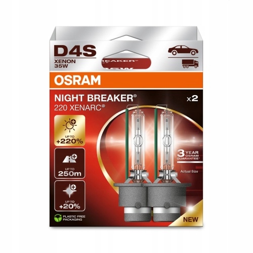 Žárovky Osram D4S 42V 35W Xenarc Night Breaker 220 +220% Sada 2 ks
