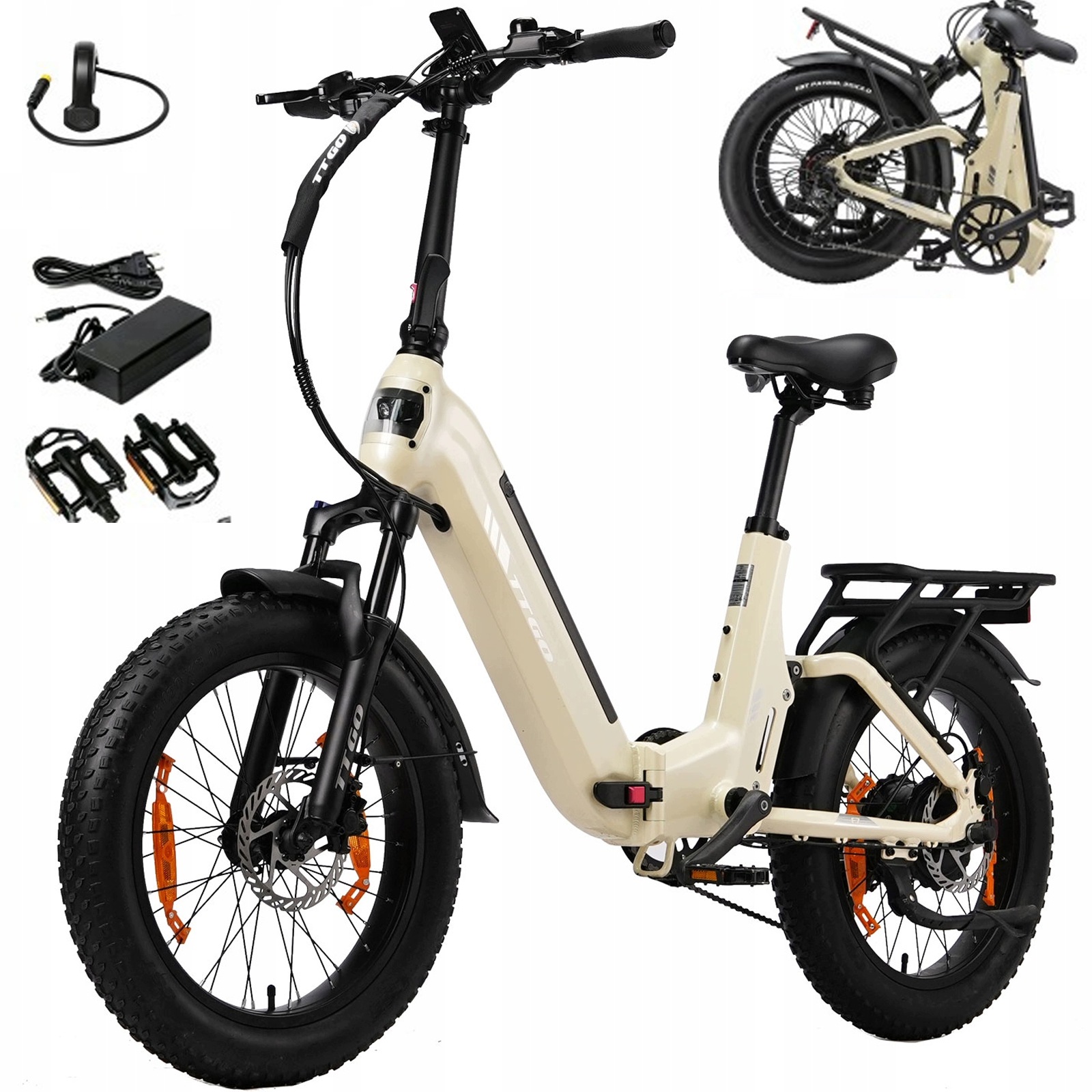 Składany rower elektryczny 20" Ttgo F7 250W 48V15Ah 70NM 25KM/h 120KM