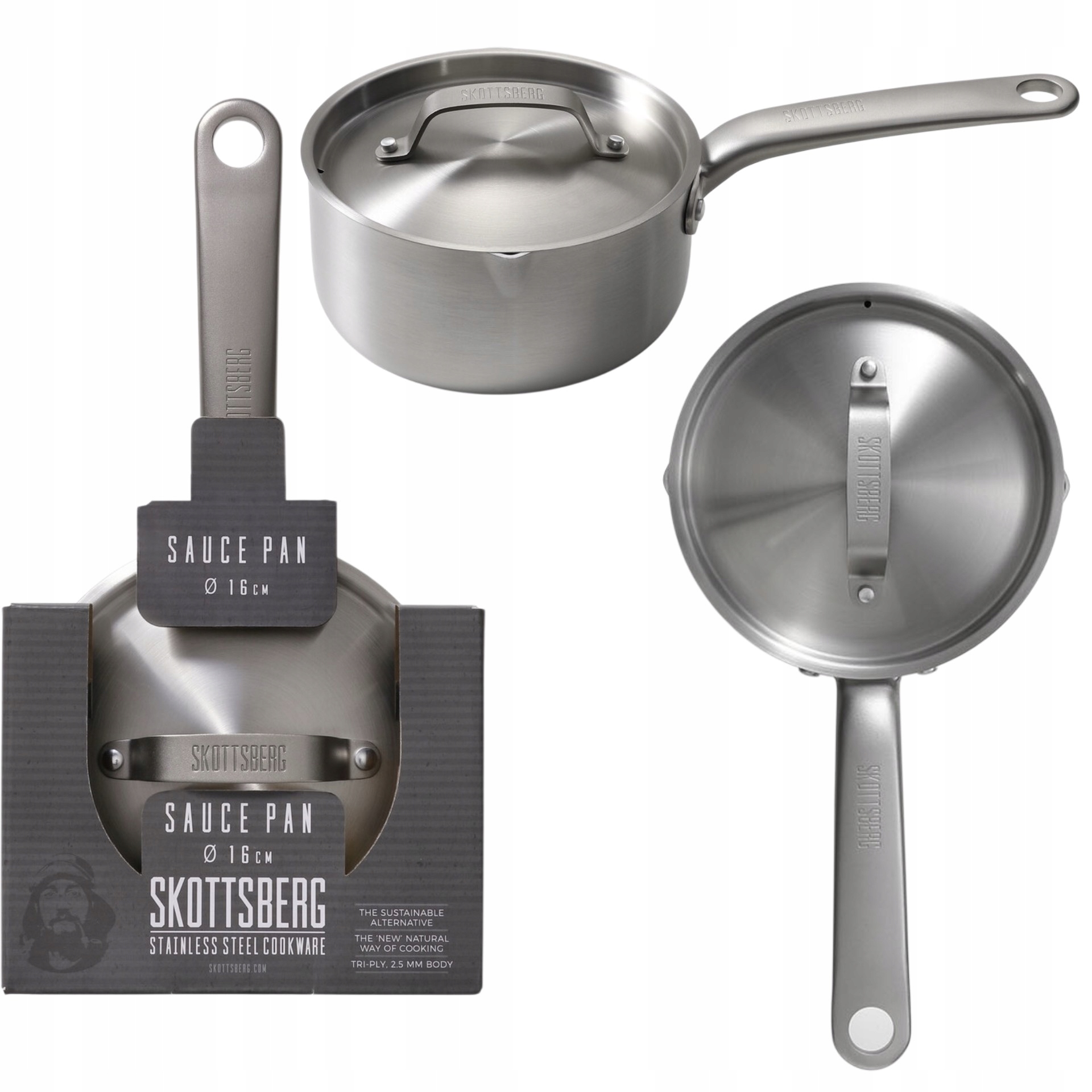 Skottsberg Stainless Steel Rendlík Z Nerezové oceli s víkem 18 cm