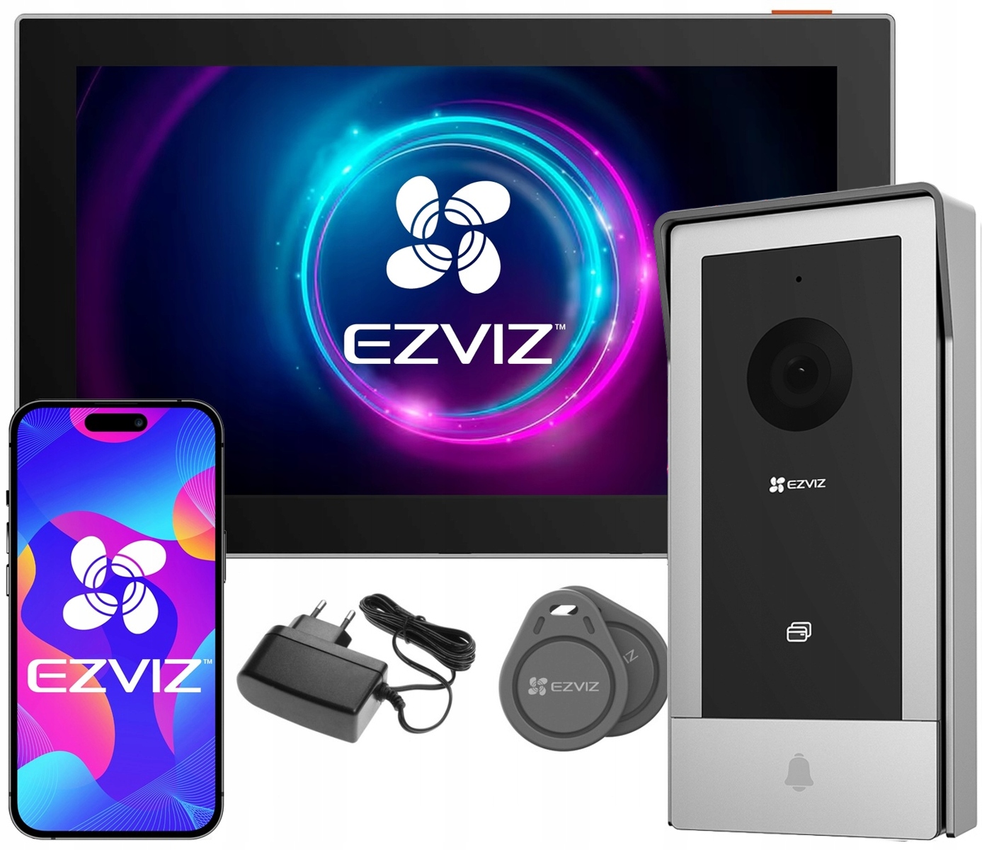 Videovrátnik Ezviz 2-ŽILOVÝ Full Hd Furtka Brána Čítačka Aplikácia Kľúčenky