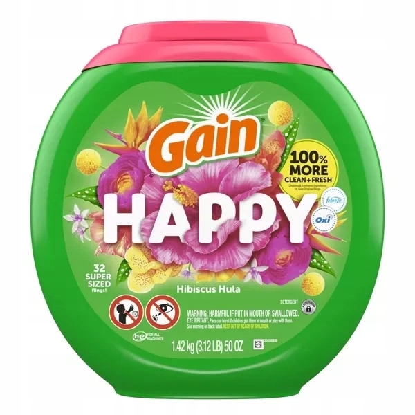 Kapsle na praní tkanin oblečení Univerzální 32 kusů Gain Happy