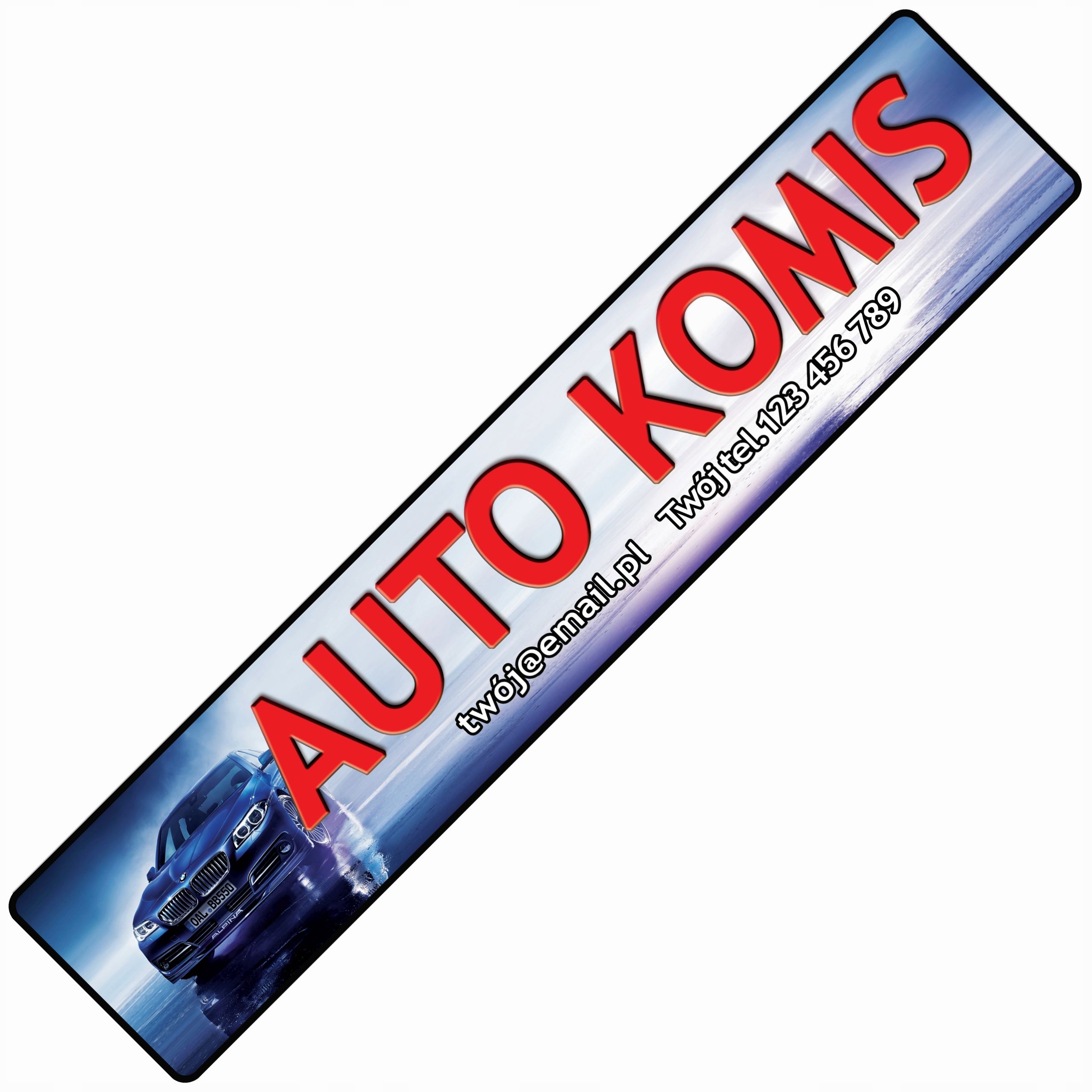 Tablica Auto Komis Komisowe do ramek rejestracyjny