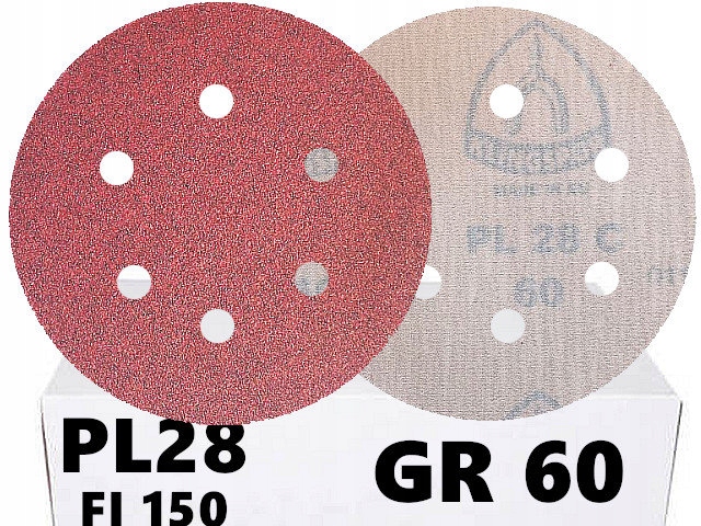 

Papier Krążki Na Rzep PL28 150 P60 6 Otworami 50sz