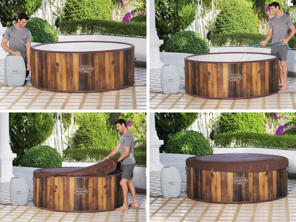 Basen z hydromasażem jakuzzi okrągły Dmuchane SPA Lay-Z Helsinki 7 osob Długość 180 cm