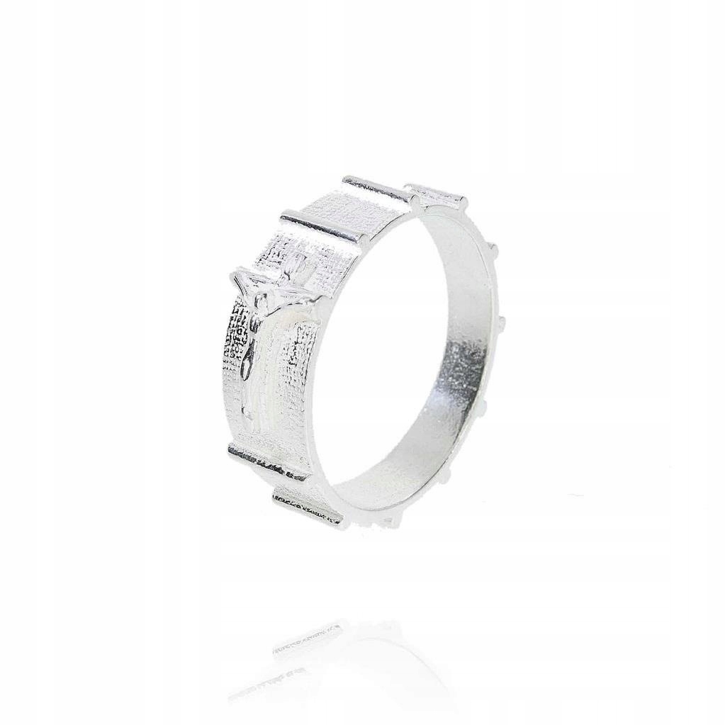 Różaniec srebrny pr. 925 obrączka różańcowa na palec dziesiątek RPM03 r.29 Kamienie Bez kamieni