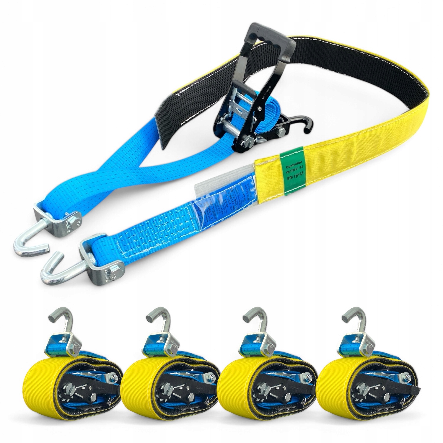 4x Pasy transportowe do lawety VDI z Gumą 3m/50mm 3 haki VDI 2700 8.1/8.2