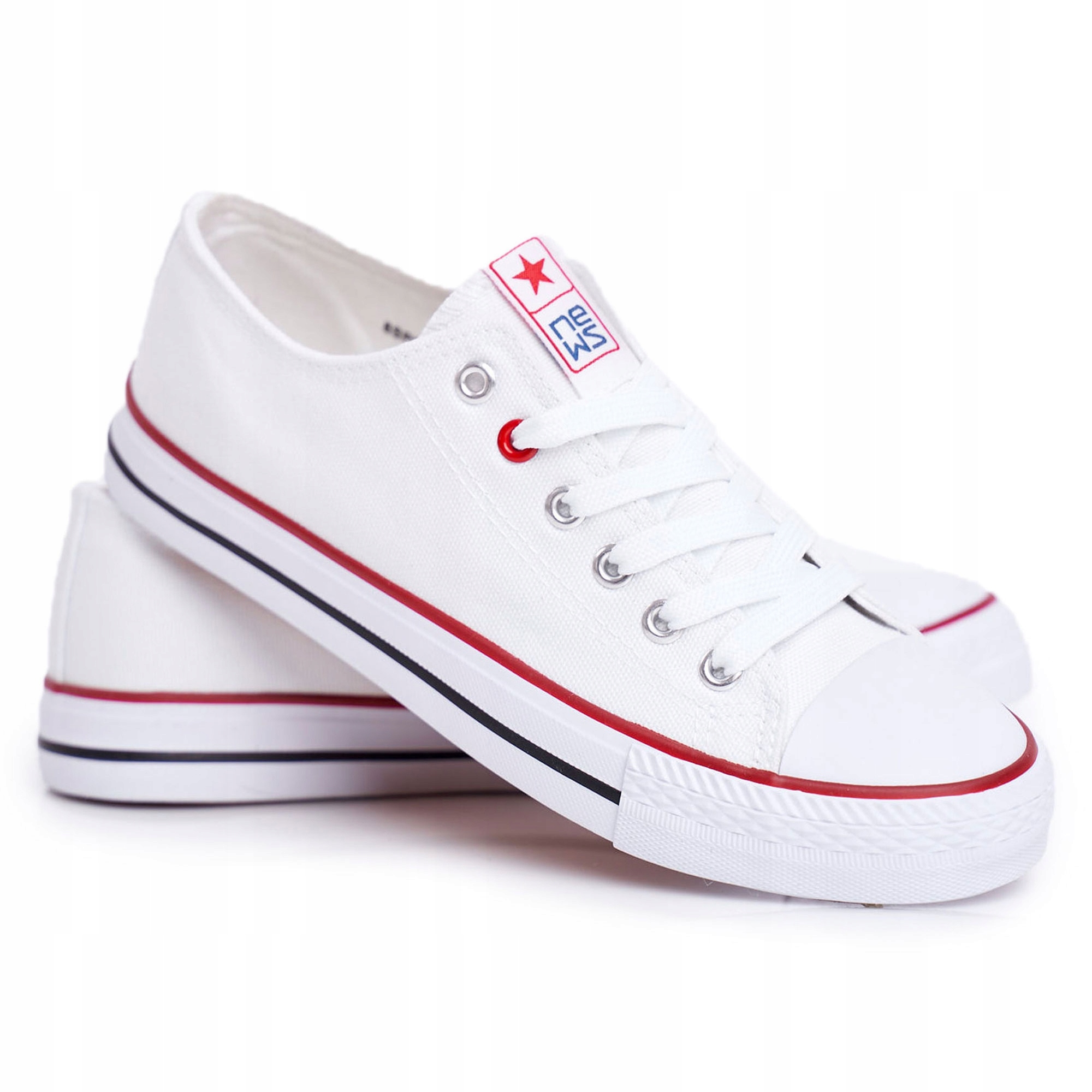 

Białe Tkanina Buty Kobiety Trampki Eve r.36