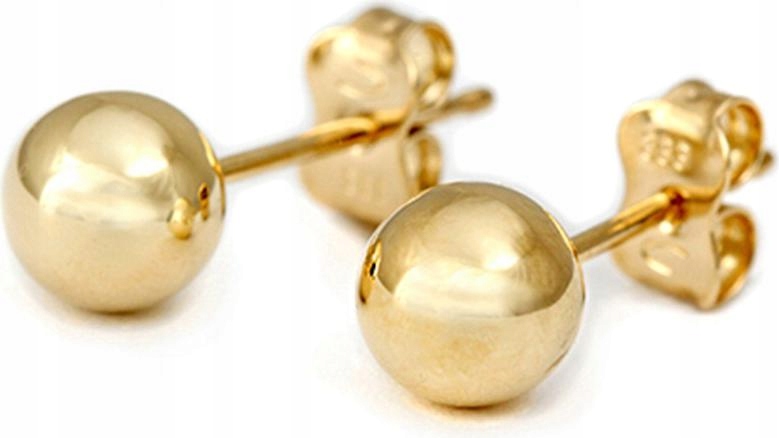 Náušnice zlaté 14k ze zlata 585 kuličky pecky puzety na puzetku lesklé
