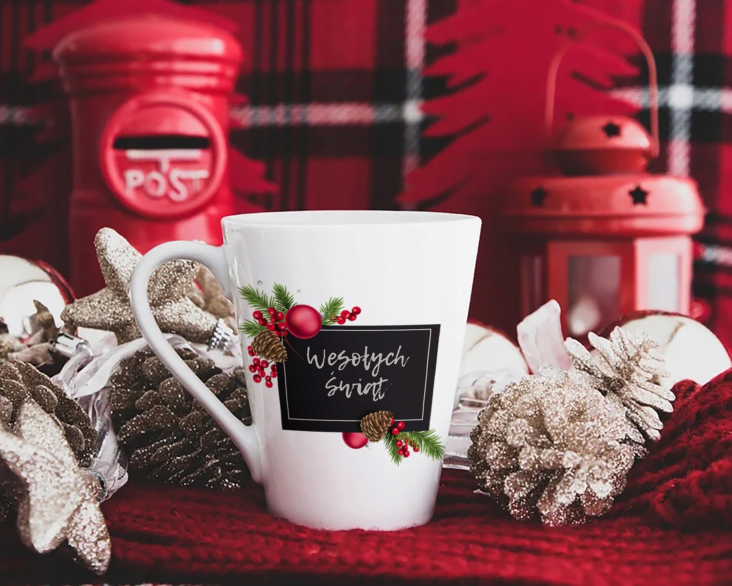 ŚWIĄTECZNY KUBEK LATTE 330ml PREZENT NA ŚWIĘTA Stan opakowania oryginalne