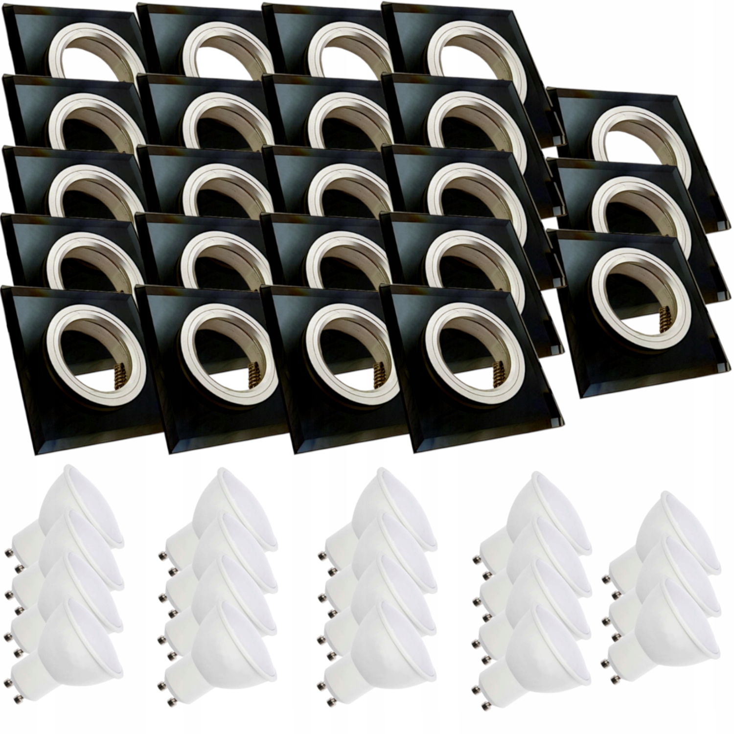 23x Skleněná Stropní Lampa Zapuštěná Do Stropu Křišťál 10W Led Žárovky