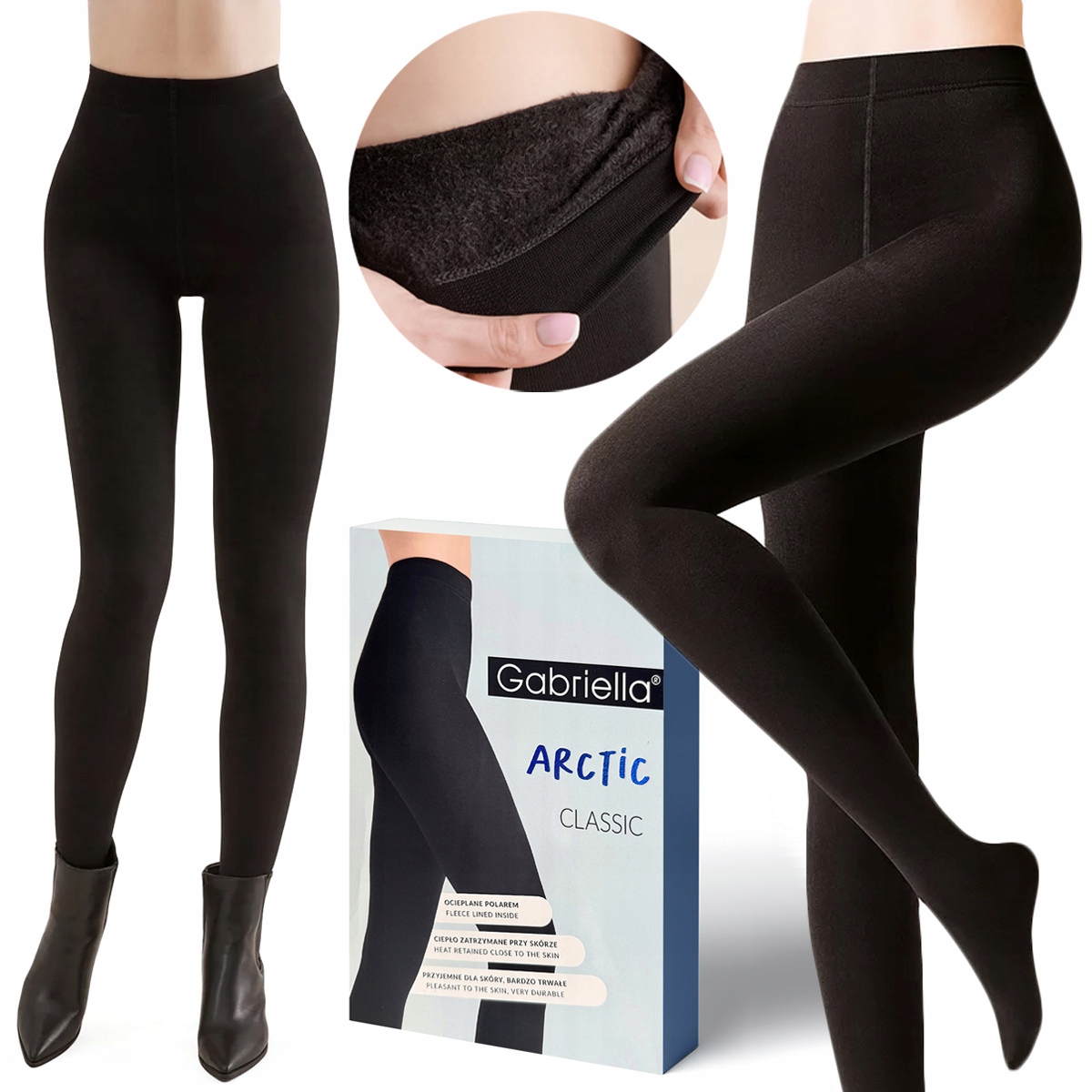 Zimní fleecové zateplené Punčocháče Gabriella Arctic 500DEN 6