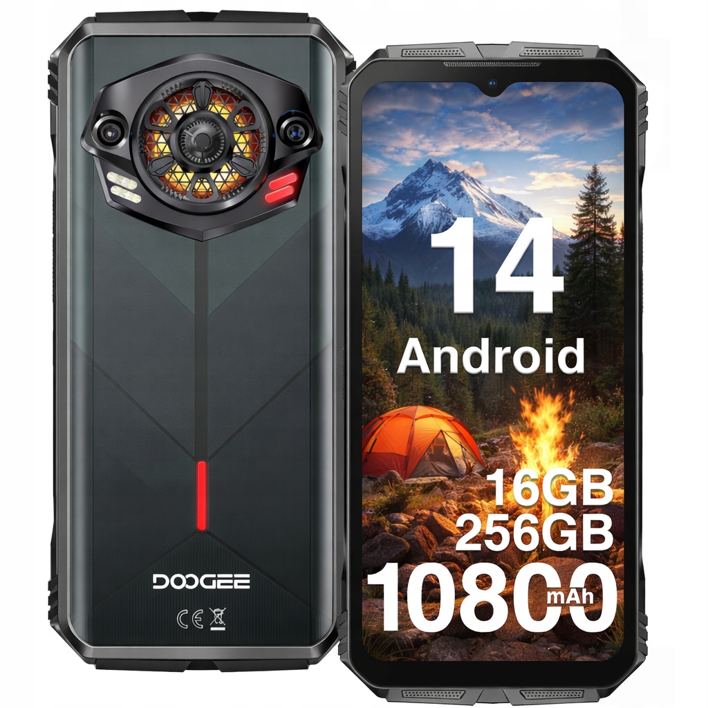 Odolný Smartfón Vojenský Doogee Spunk 16/256GB Nfc Telefón 10800mAh IP69K