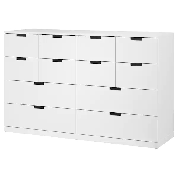 

Ikea Nordli Komoda,12 szuflad, biały 160x99 cm