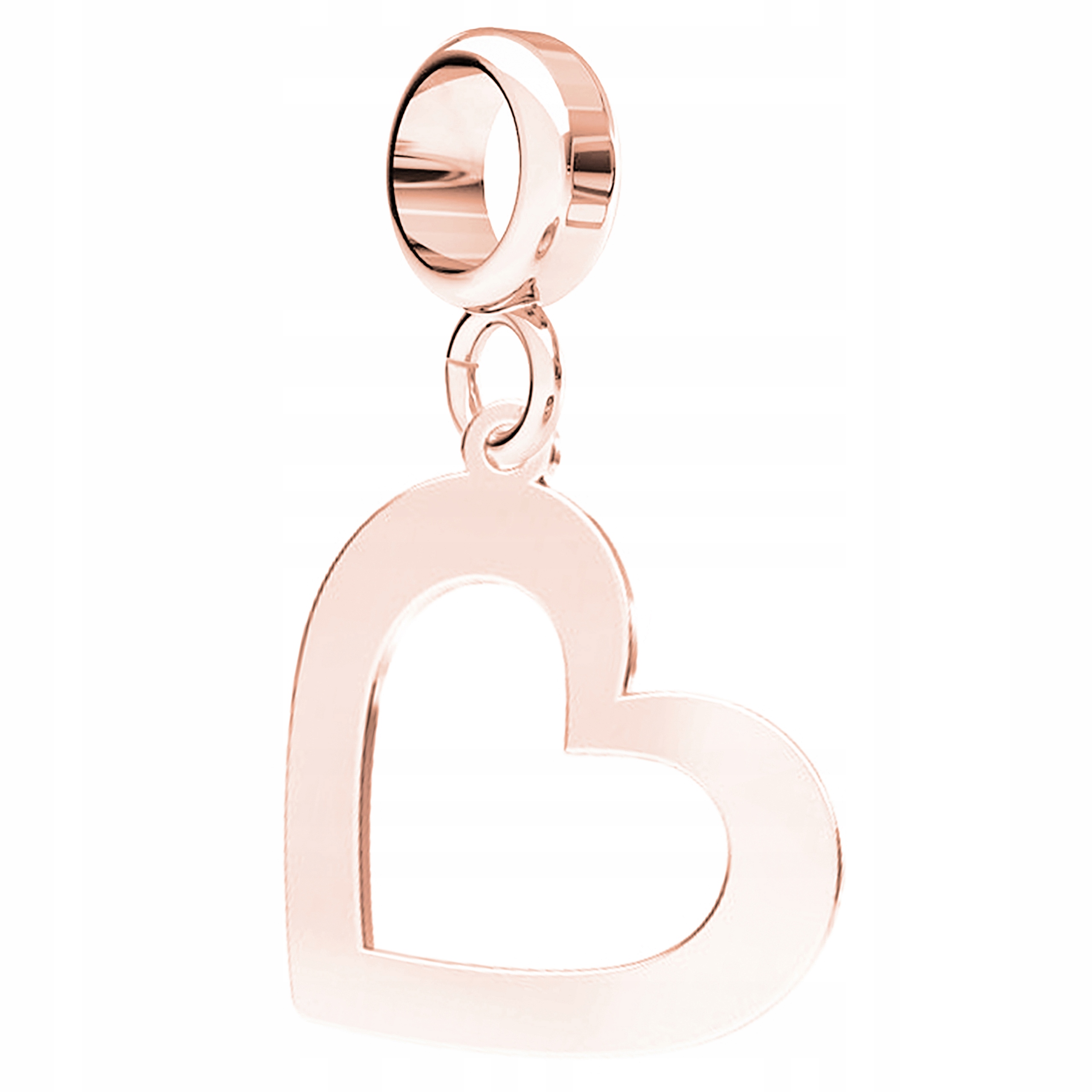 Visací přívěsek Prázdné srdce, růžové zlato, stříbro 925