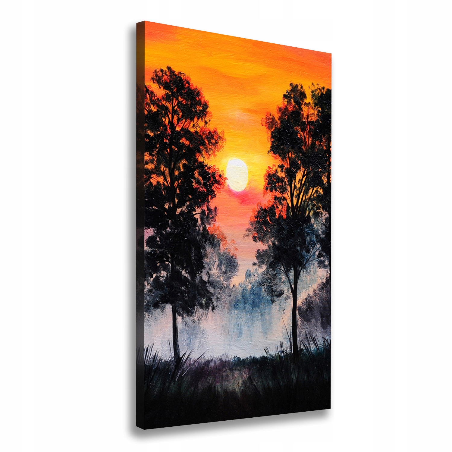 

Foto obraz na płótnie Zachód słońca las 50x100 cm