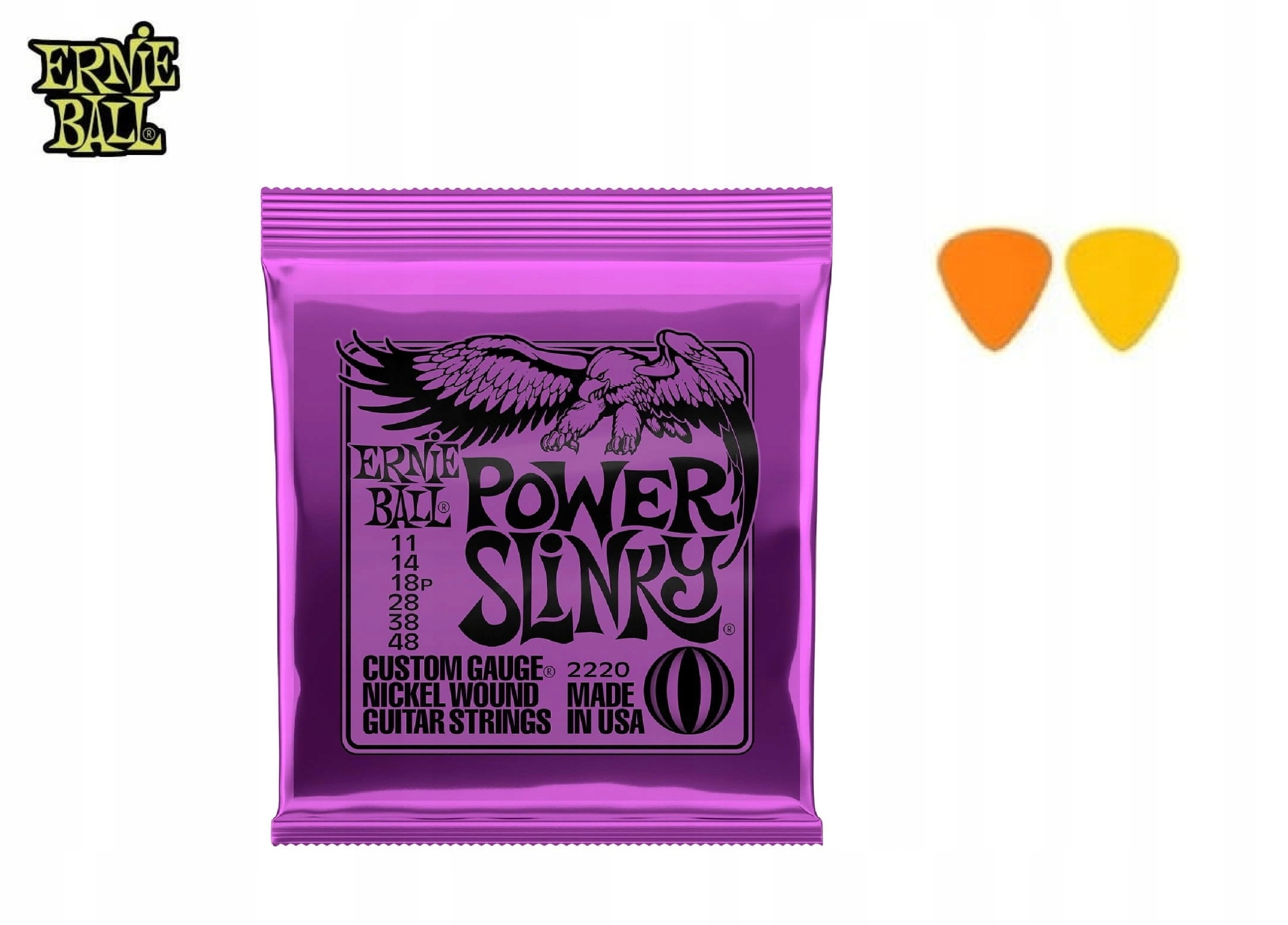 Ernie Ball 2220 Power Silnky Struny Do Gitary Elektrycznej 11-48