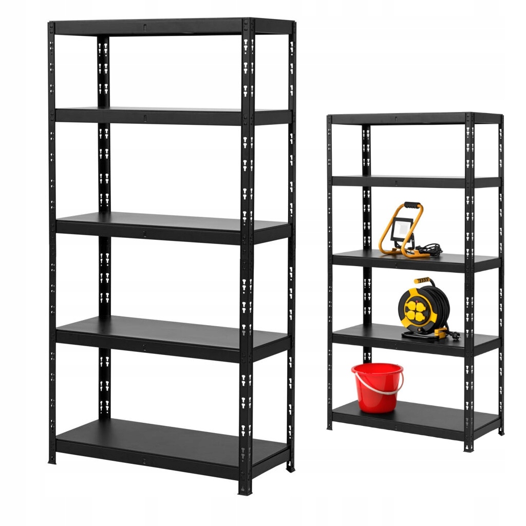 Regál 90x180x40 cm, 5 políc, kovový, skladovací