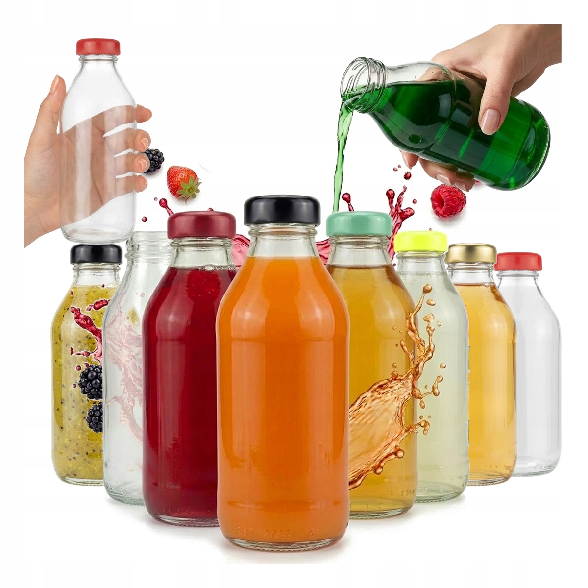 80 x Lahve na džus, sirup 330 ml, láhev, zavařeniny výrobky Víčko