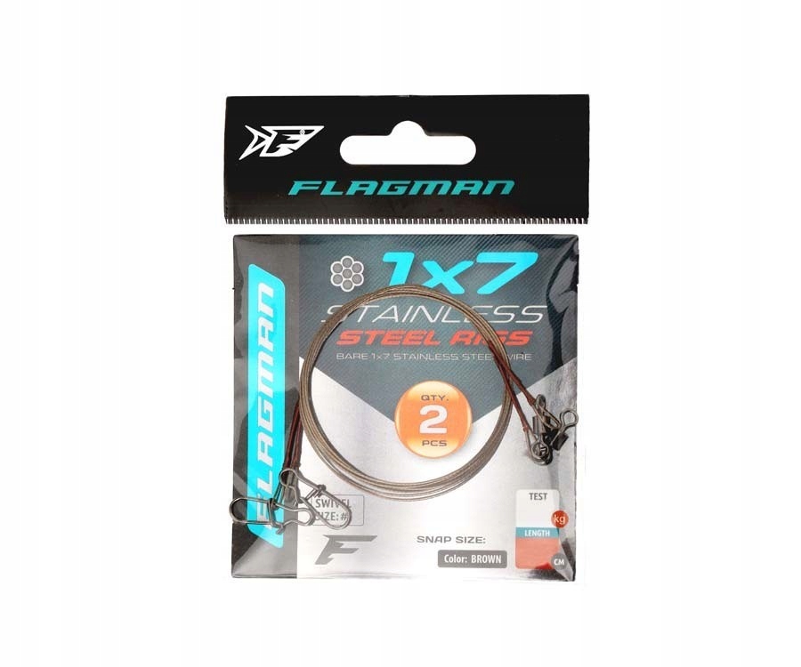 Przypon stalowy Flagman X7 20cm 10kg 2szt.