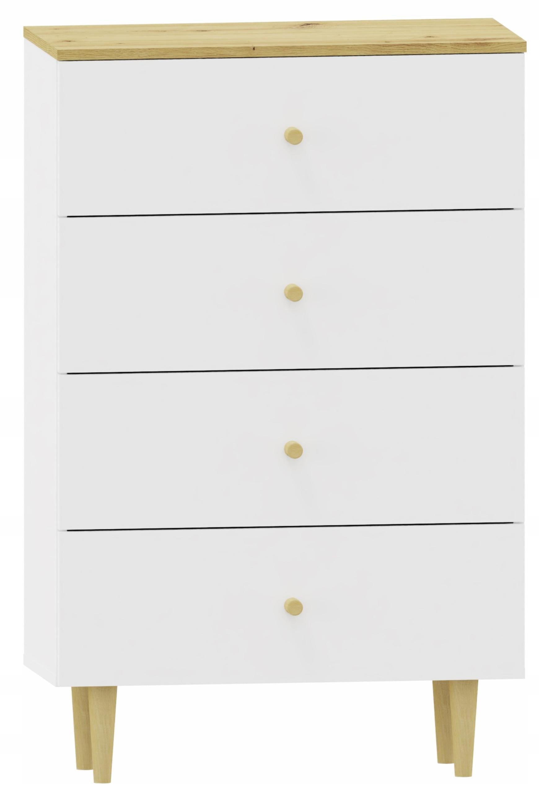 Komoda skrinka Range Com 70 4S artisan-biela zásuvky regál oblečenie hračky