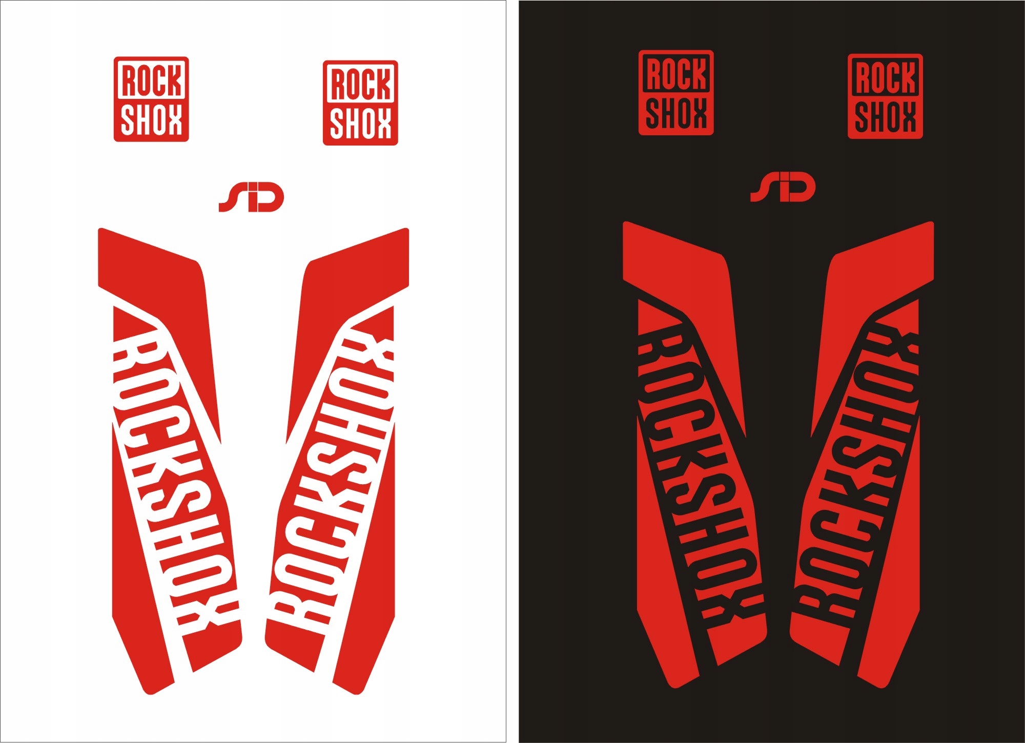 SID ROCK SHOX czerwone naklejki na amortyzator Długość 0 mm
