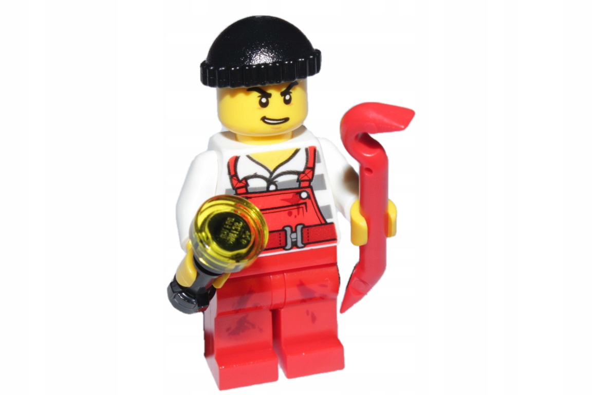 

Z5*LEGO Figurka Złodziej Rabuś Łom Latarka Nowy
