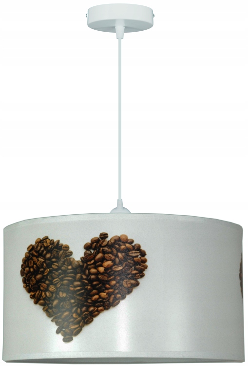 Moderní lampa, stínítko s potiskem kuchyně, káva, led