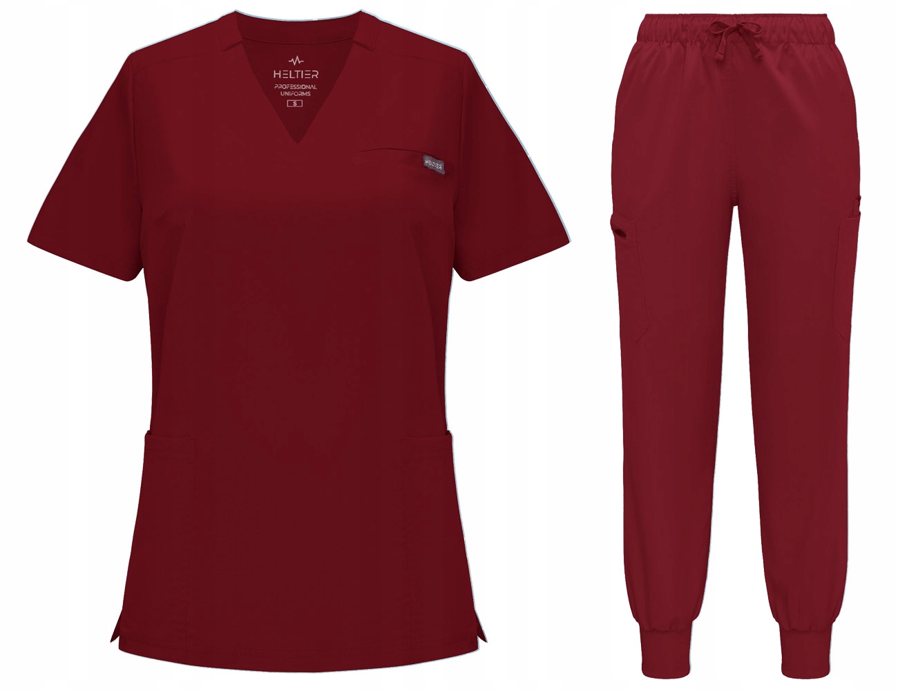 Komplet Medyczny Damski Scrub Uniform, Model Remedy, Kolor Burgundy Roz. L