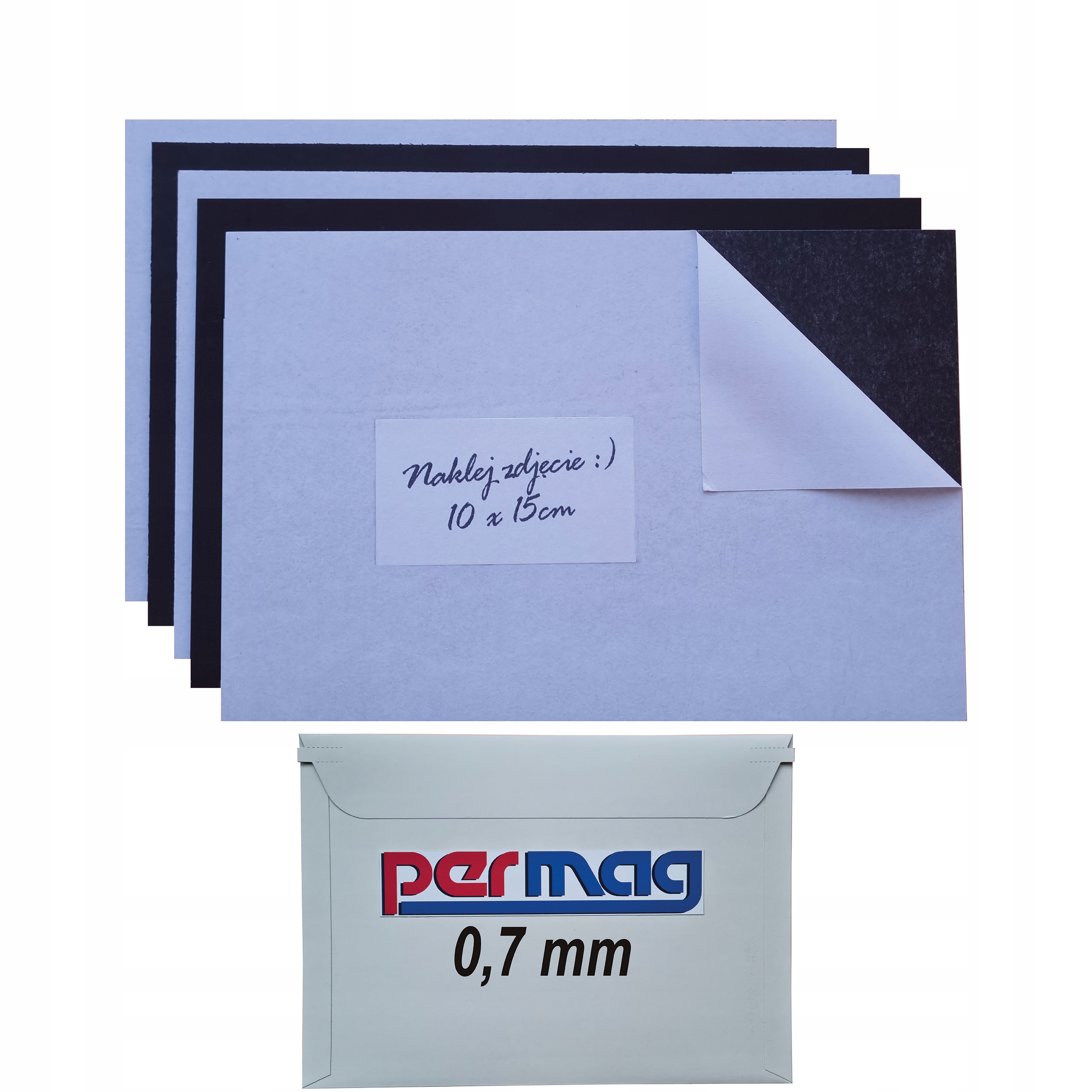 

Folia magnetyczna 0,7 arkusz z klejem 10x15 10szt