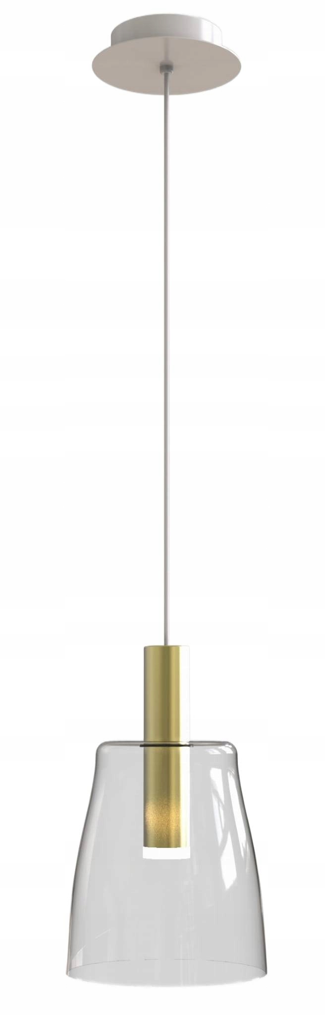 Candellux Modena Led závesná lampa 5W 3000K sklo Ø15cm zlatá