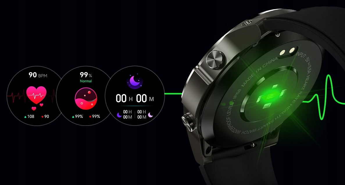 SMARTWATCH ZEGAREK MĘSKI MENU POLSKIE SPORT PULS ROZMOWY SMART WATCH AMOLED Złącza brak