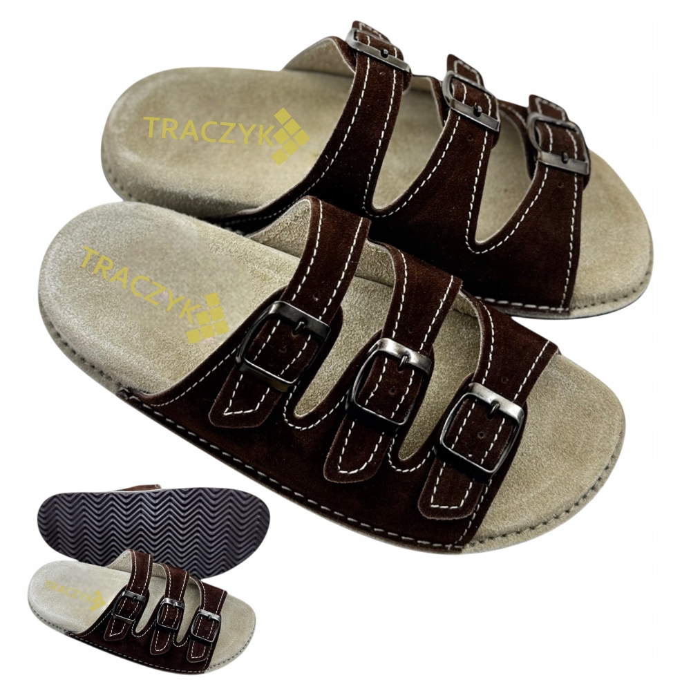 Nazouváky Semišové Anatomické 3 Pruhy Tmavě Hnědá Přírodní Kůže Fusbet vel. 42