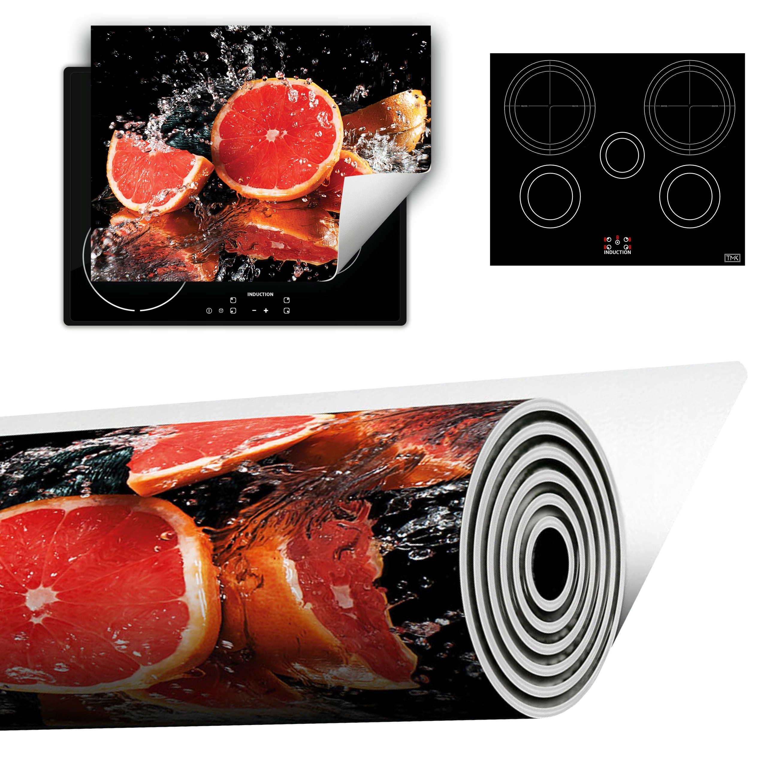 Vinylová Podložka Do Kuchyně Více Místa 70x52 černá grapefruit