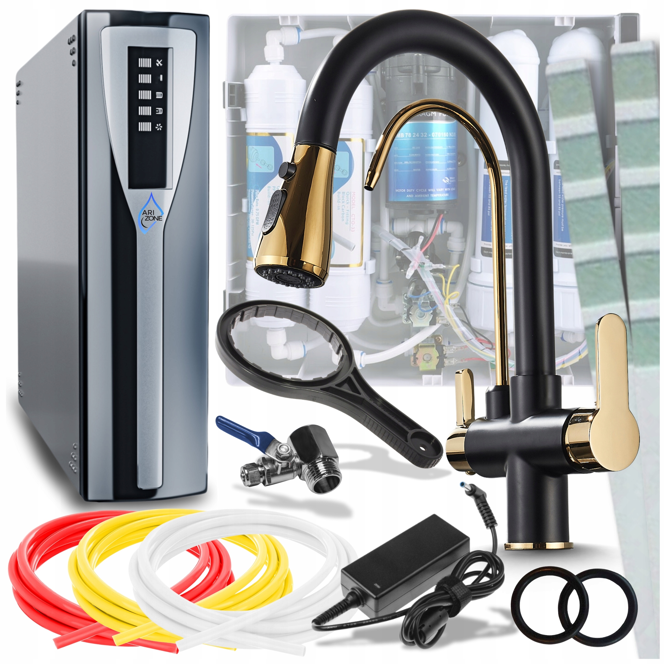 Filtr vody Poddřezový systém Nanofiltr na pitnou vodu Baterie Černá