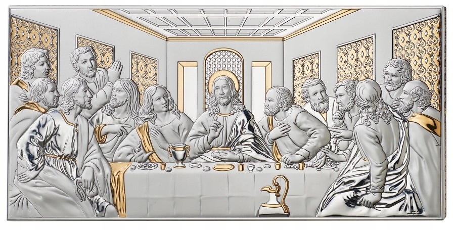 Veľký strieborný obraz Posledná večera Grawer Zadarmo! 81353/6XLORO