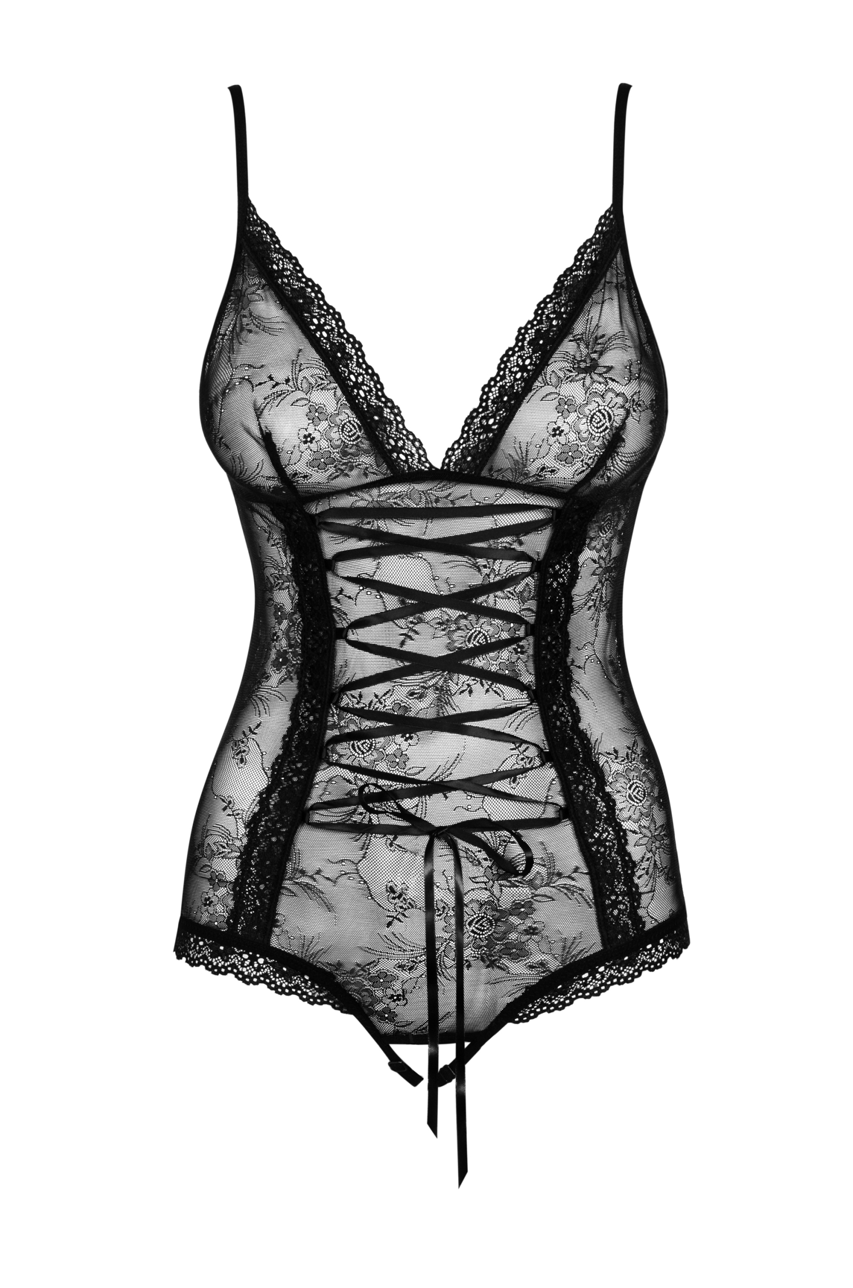 

Body Slevika z satynowym sznurowaniem. Obsessive.