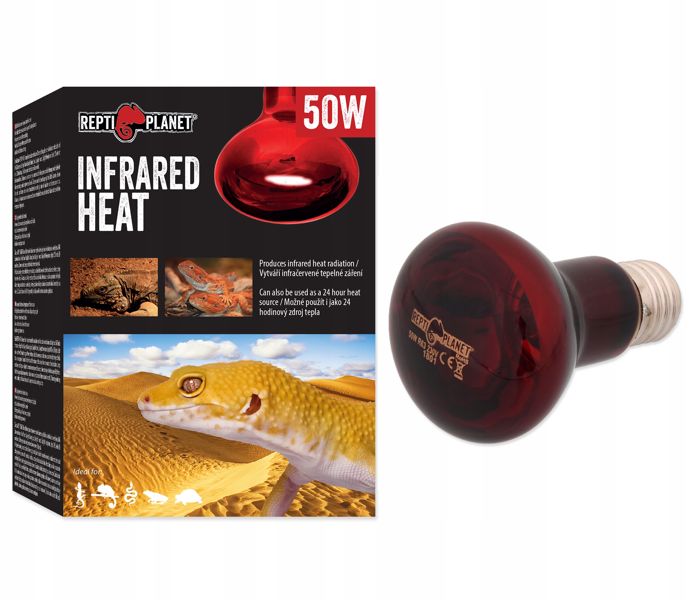 

Żarówka Grzewcza Infrared Czerwona 50W Repti Plane